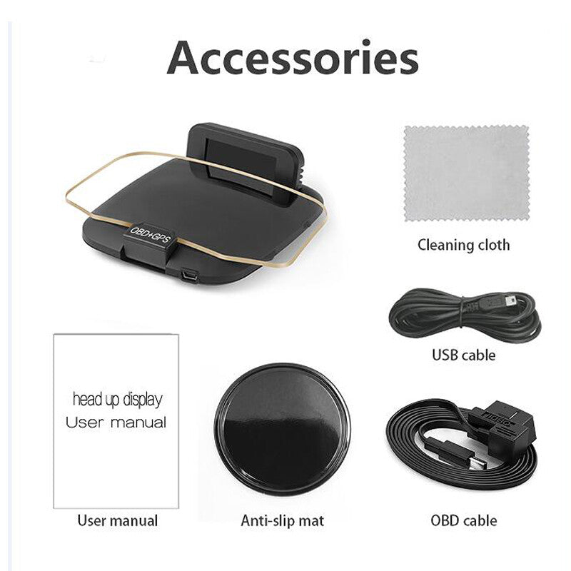 SUV Car OBD2 Head-Up Display (HUD) Mirror GPS Navigation Projector Speedometer ¡Á 1