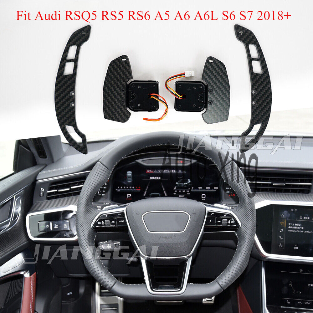 Fit for Audi RSQ5 RS5 RS6 for A5 for A6 A6L S6 S7 Magnetic Carbon Fiber Shift Paddles 2018+