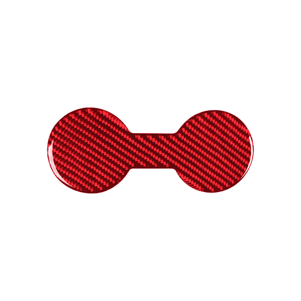 Red Interior Carbon Fiber Rear Cupholder Base Cover Trim for ford for Mustang Mach-E
