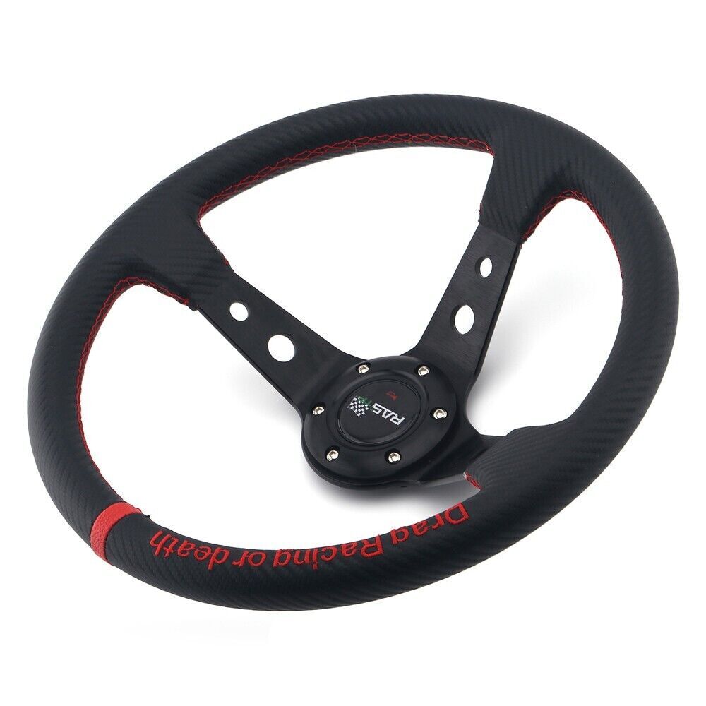 14 Racing Car Aluminum Steering Wheel+ 6 Hole Quick Release Hub Adapter