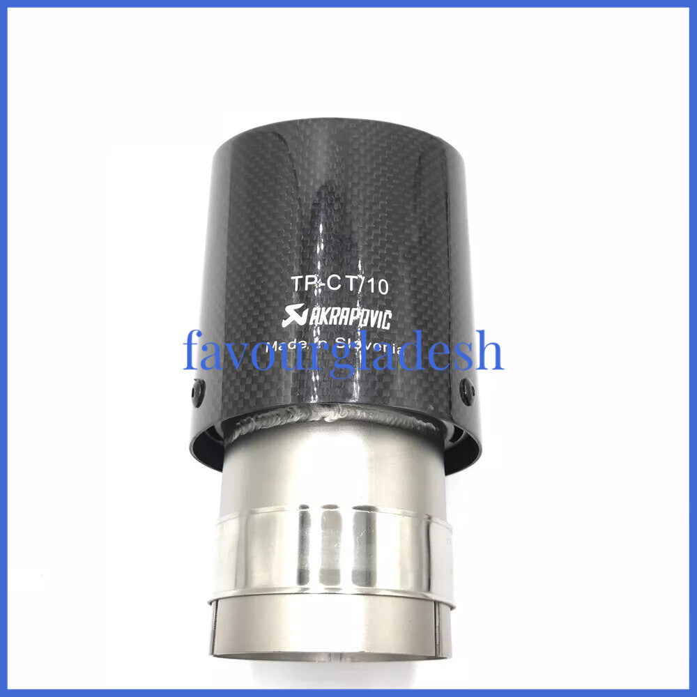 1X Universal AKRAPOVIC Exhaust Tip Muffler Pipe Carbon Fiber 2.563mm 4.0101m