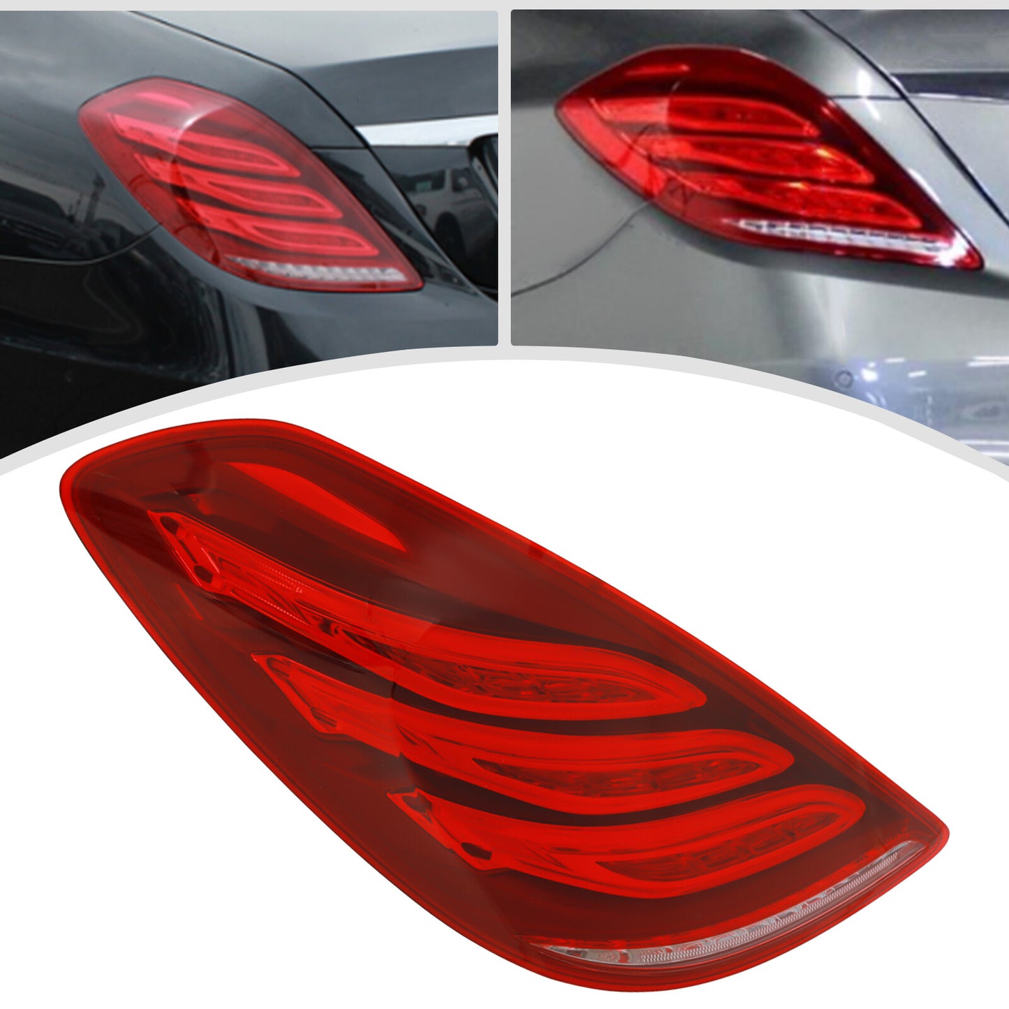 LED taillights are available on the driver's left side of 2014-2017 for Mercedes-Benz S550, S600, and S550e.