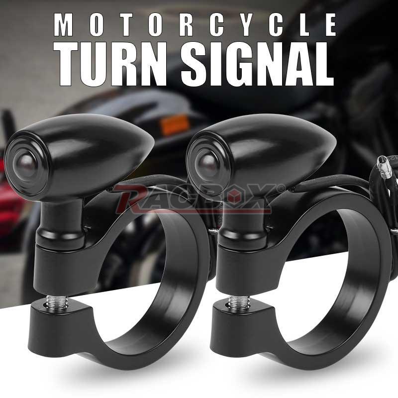 2pcs Motorcycle LED Turn Signal Light Blinker Lights 41mm Fork Clamp Indicator