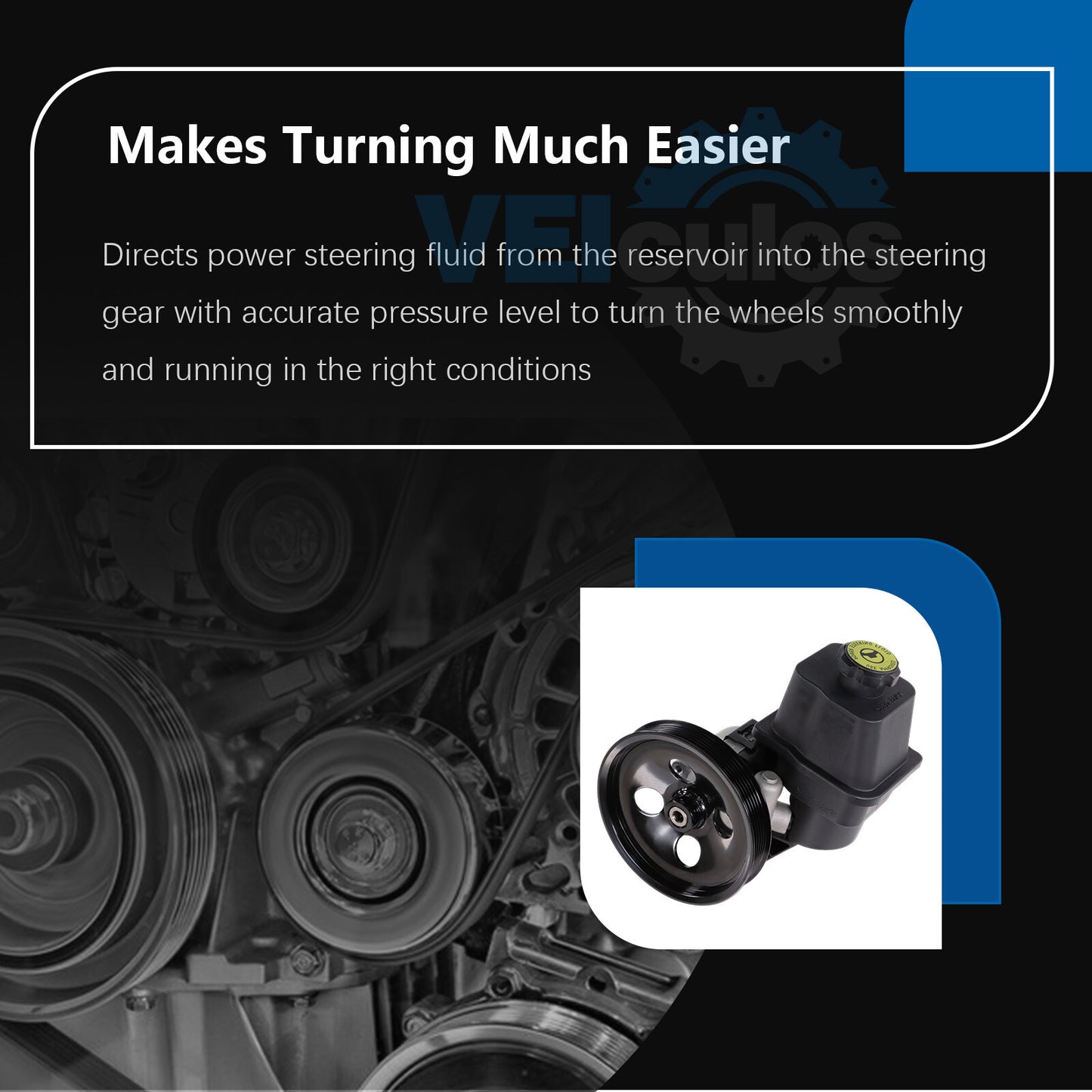 Power Steering Pump W/ Pulley Reservoir For 02-09 for Chevrolet Trailblazer 4.2L