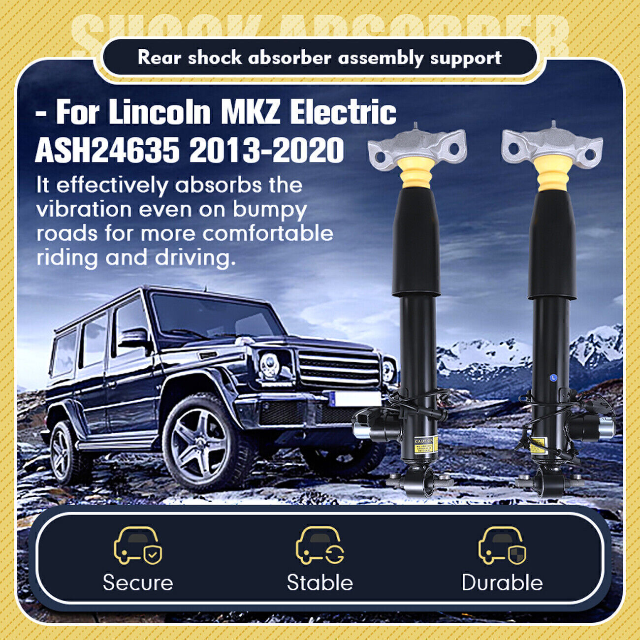 Pair Rear LR Shock Absorber Struts Assys for Lincoln MKZ 2013-2020 Gas Electric