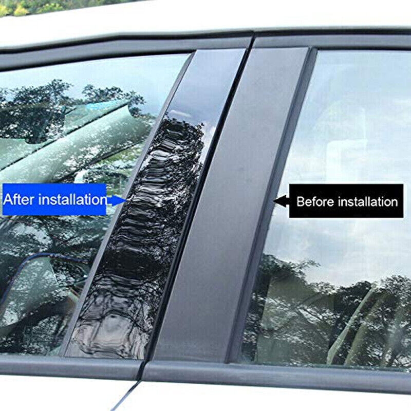 Piano Black Look Pillar Posts Door Window Strip Trim for Renault for Kadjar 2015-18