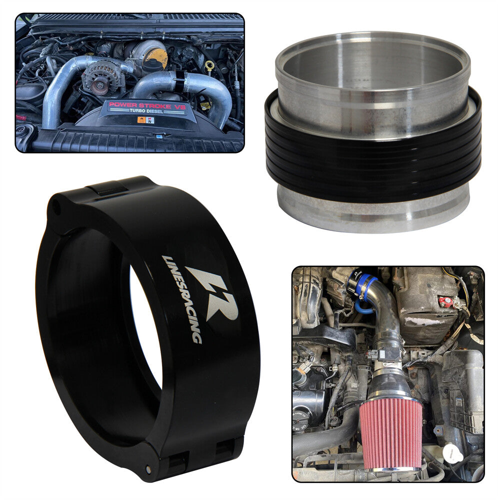 2.5'' 63mm Aluminum HD Intake V-Band Clamp Flange Intercooler Pipe Quick Release