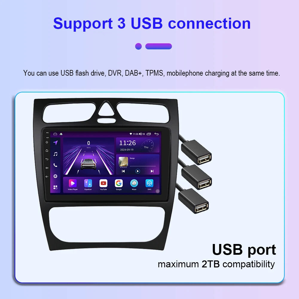 Car Radio for Mercedes for Benz C W203 A W168 G W463 C CLK W209 Carplay GPS Screen