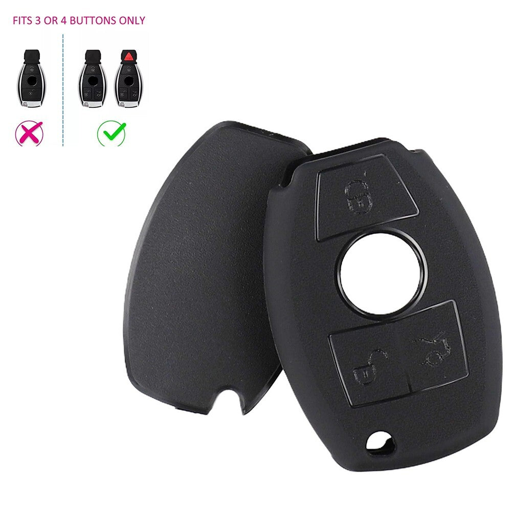 Matte Black Car Key Fob Cover Case for Mercedes 3 4 Buttons W205 W212 W166 X253