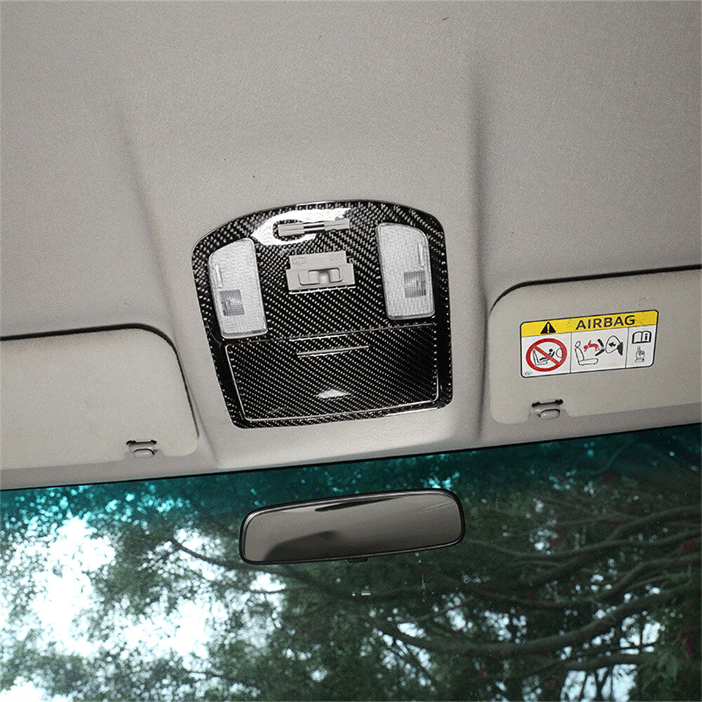 For T@yota Hilux Revo 2015-2021 Carbon Fiber Front Reading Light Lamp Panel Trim