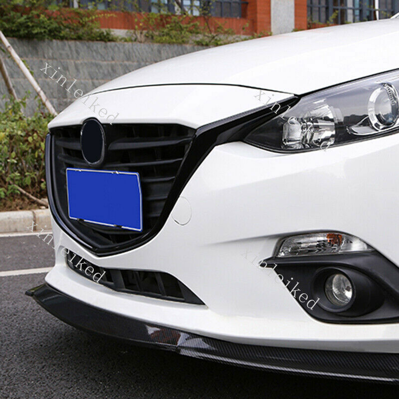 for Mazda 3 Axela 2014-2016 Glossy Black Front Bumper Grille Frame Trim Replace