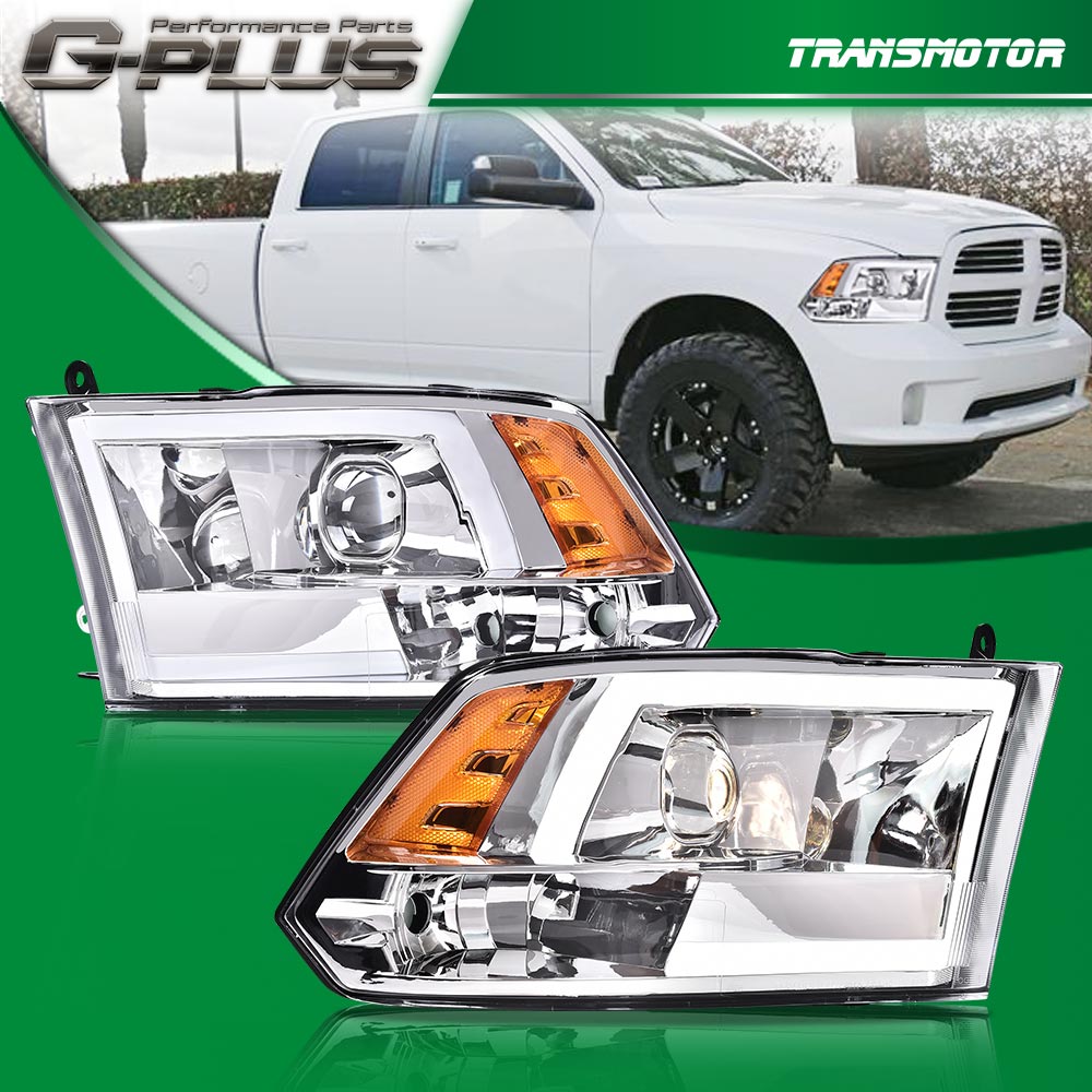 Suitable for 2009-2018 for Dodge for Ram 1500 2500 3500 LED DRL projector front light (chrome)
