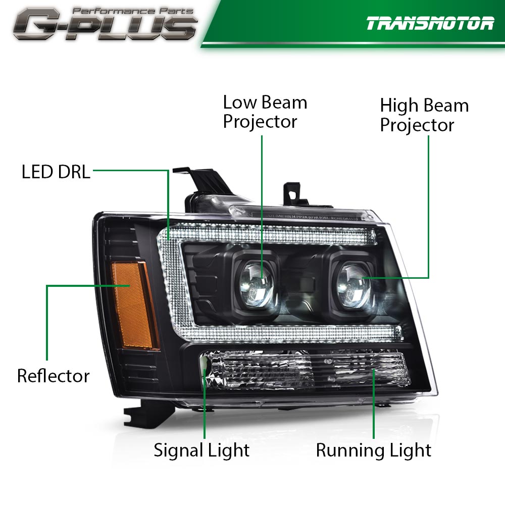 Suitable for 2007-2014 TAHOE SUBURBAN AVALANCHE black LED project lights