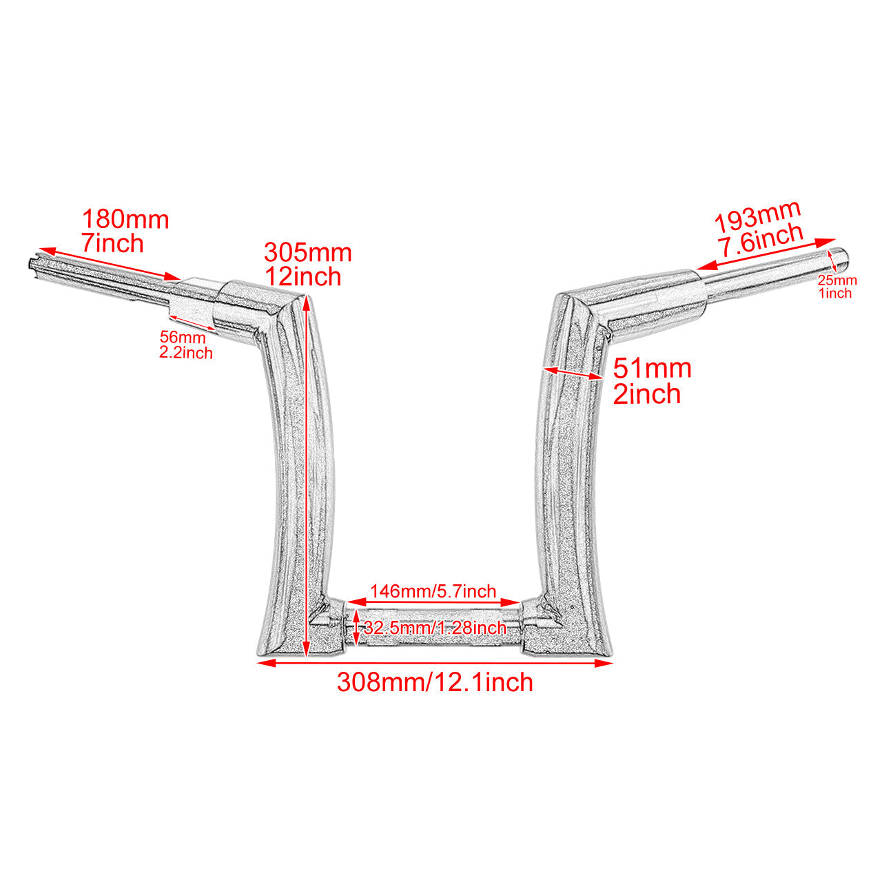 Black 12 Ape Hanger Handlebar 1.25 Rise for Harley Street Electra Glide 00-13