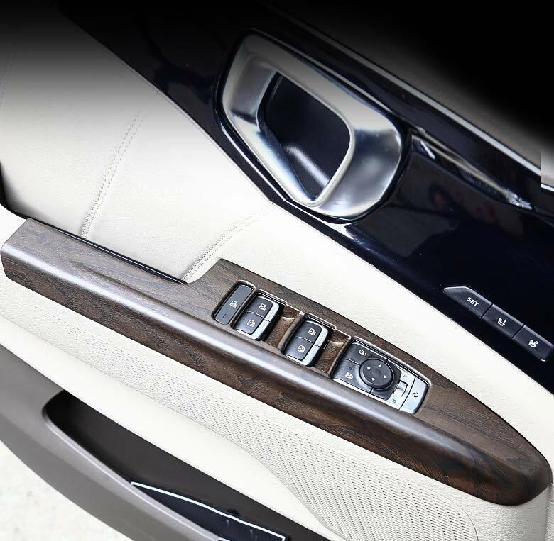 Glass Window Lifting Lock Panel Trim for Kia Carnival 2022-2023 Matte Wood Grain