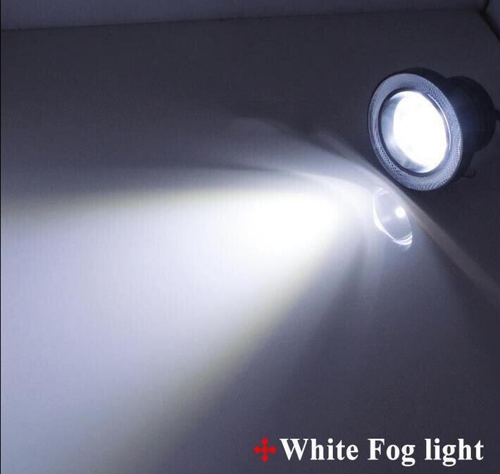 Apply to Projector Lens Fog Driving Light Lamp w/ Blue Angel Eyes COB Halo Ring