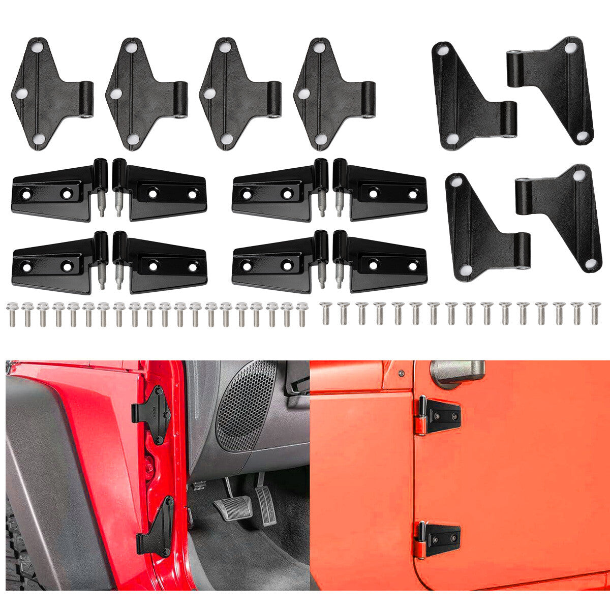 16 pieces/set for Jeep for Wrangler JK 2007 2008 - 2018 body door hinge replacement