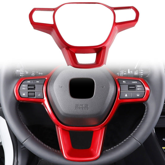 for Honda CR-V CRV 2023 2024 Red ABS Car Steering Wheel Button Frame Cover Trim