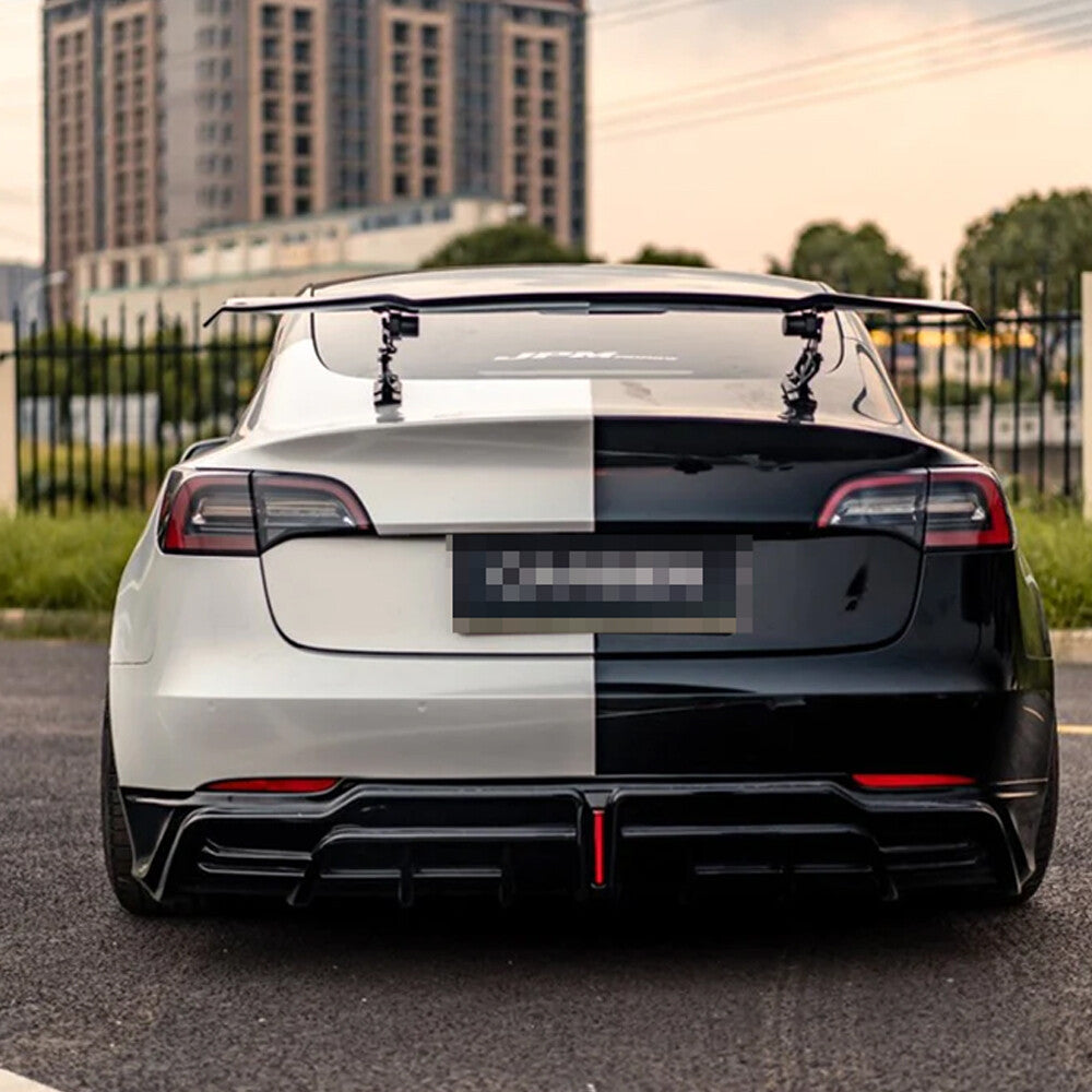 New Automatic Adjustable Real Carbon Fiber Spoiler Wings for 17-23 for Tesla Model 3