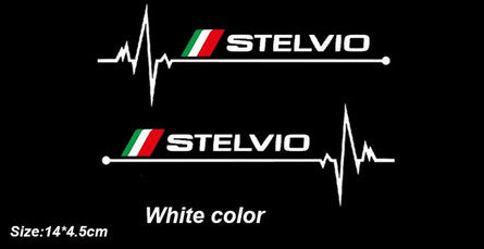 2-Piece White Rearview Mirror Sticker Badge for Alfa Romeo for Stelvio Accessories