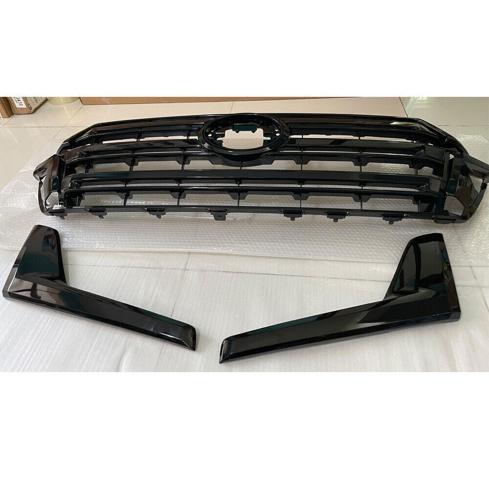 Front Bumper Center Grill Decor for Toyota for Land Cruiser LC200 2016-2020 Black 3P