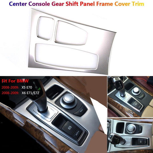 Stainless for BMW X5 X6 E70 E71 Car Gear Shift Knob Panel Cover Trims 2008-2009