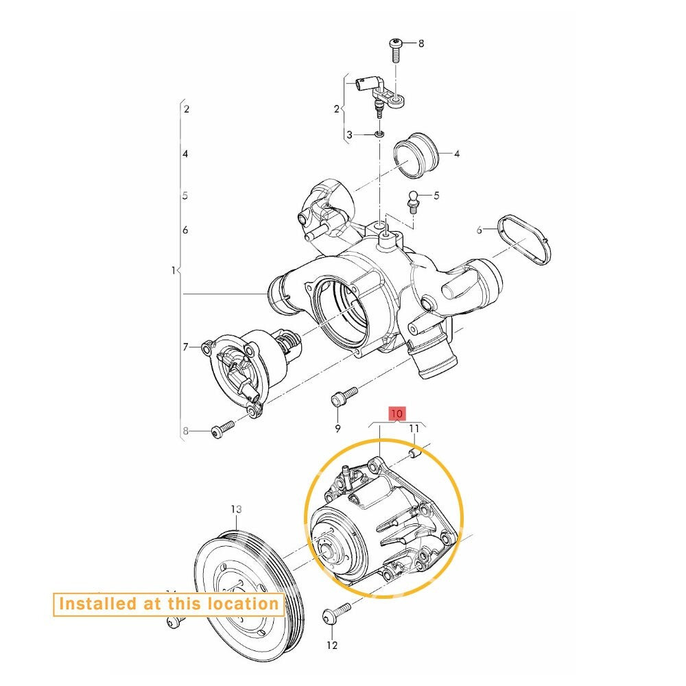 Cooling pump with vacuum for Bentley for Bentayga 07P121008A/B/C