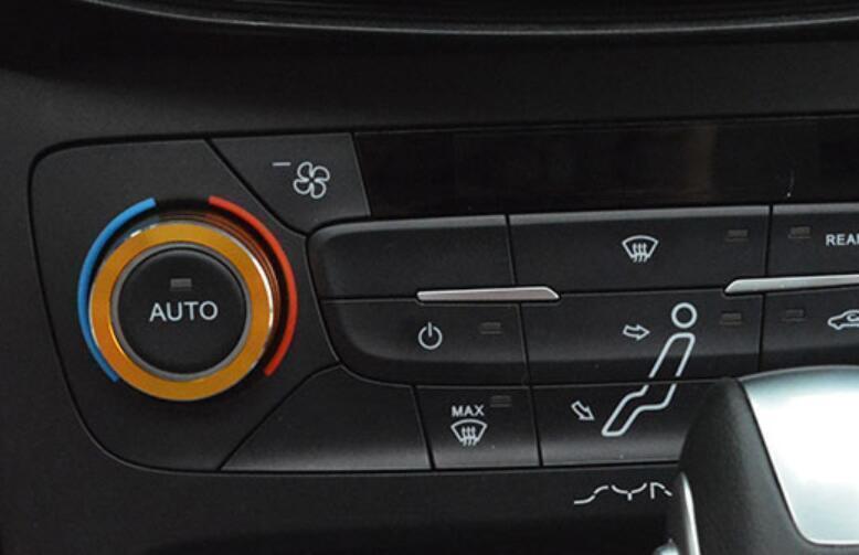 Middle Console AC Knob Cover Trim 2PCS for Ford Focus 2015-2018 Yellow Aluminum