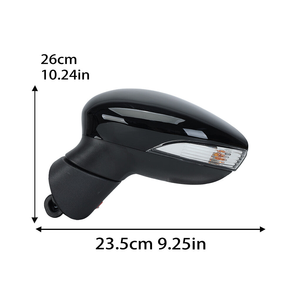 for Ford Fiesta MK7 13-17 LH Wing Mirrors Electric Heated 8 Wire Black