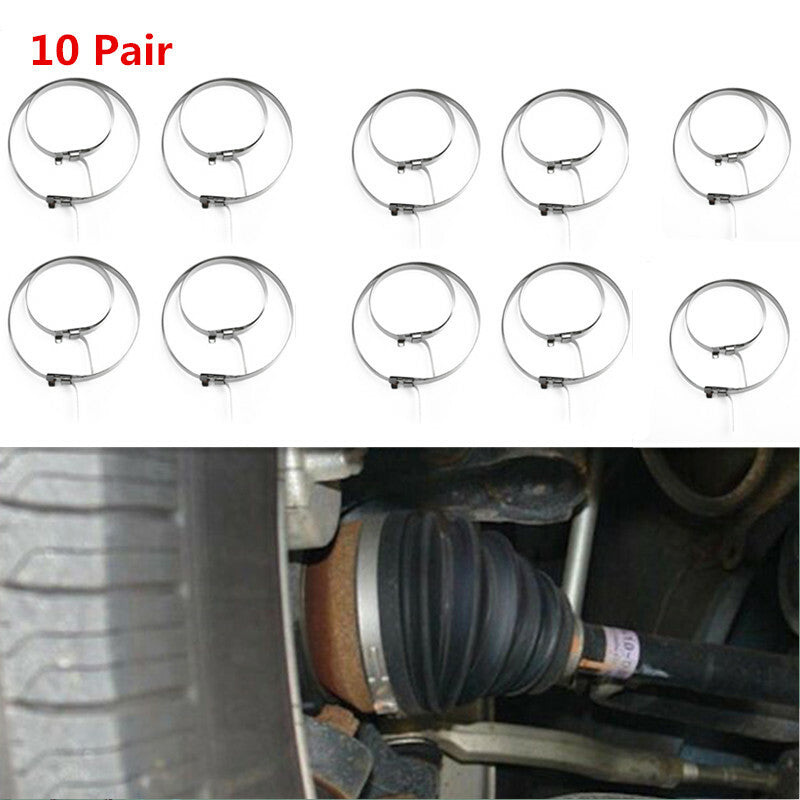 20Pcs Car CV Boot Clamp Adjustable Stainless Steel Drive Shaft Axle Joint Clip