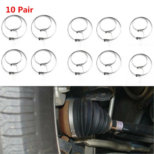 20Pcs Car CV Boot Clamp Adjustable Stainless Steel Drive Shaft Axle Joint Clip