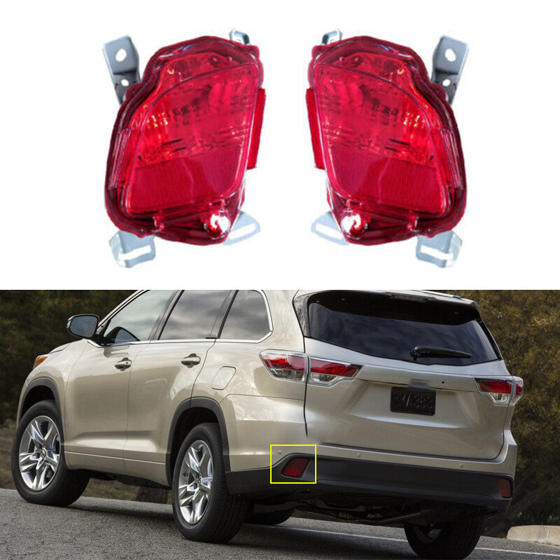 Pair For 2014-2016 for Toyota Highlander Rear bumper tail light brake lights Red len