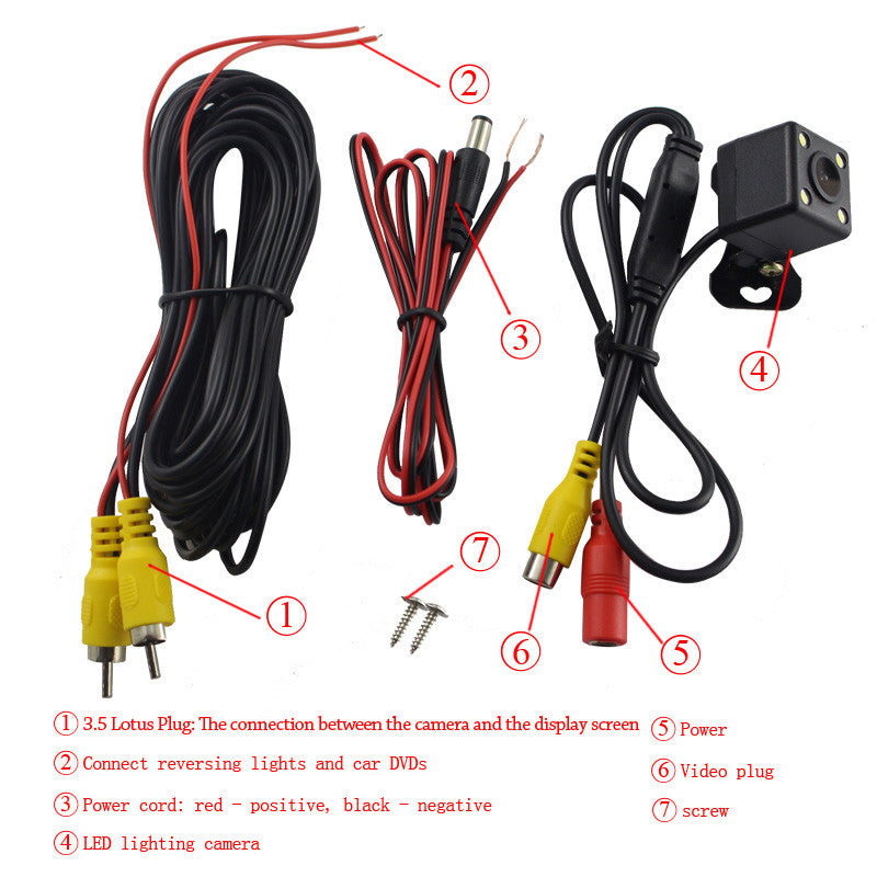 Reverse Backup Car Rear View Camera CCD Waterproof 4 LED Night Use Wide