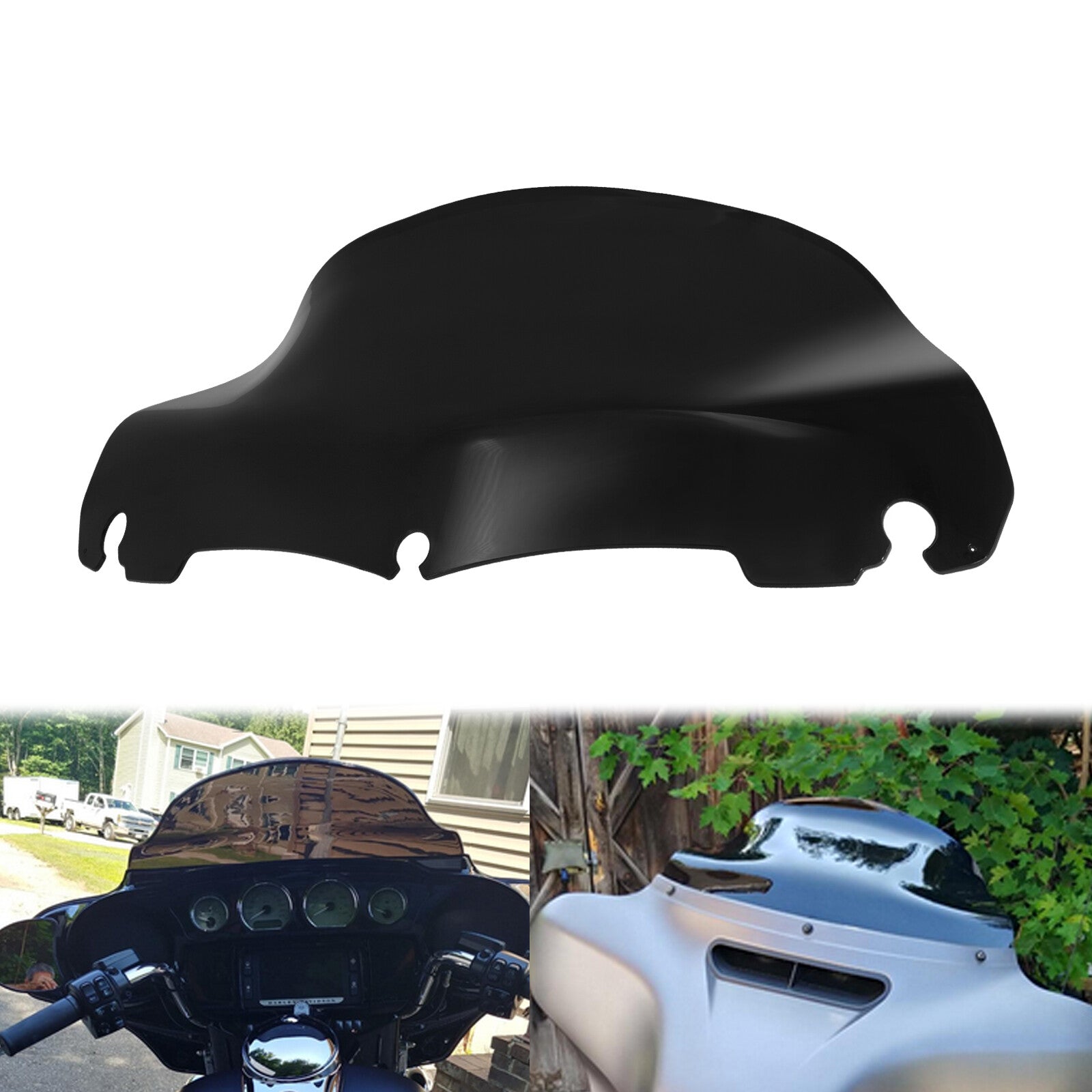 Black 9 Wave Windshield Windscreen Fit for Harley Electra Street Glide 14-2023