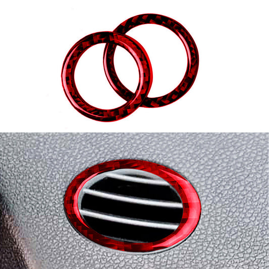 Red Carbon Fiber Vent Outlet Circuit Trim for Mercedes-Benz W204 07-10