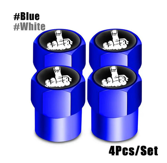 4-piece car tire valve cover rod air dust cover dustproof and rustproof blue studs suitable  for ford