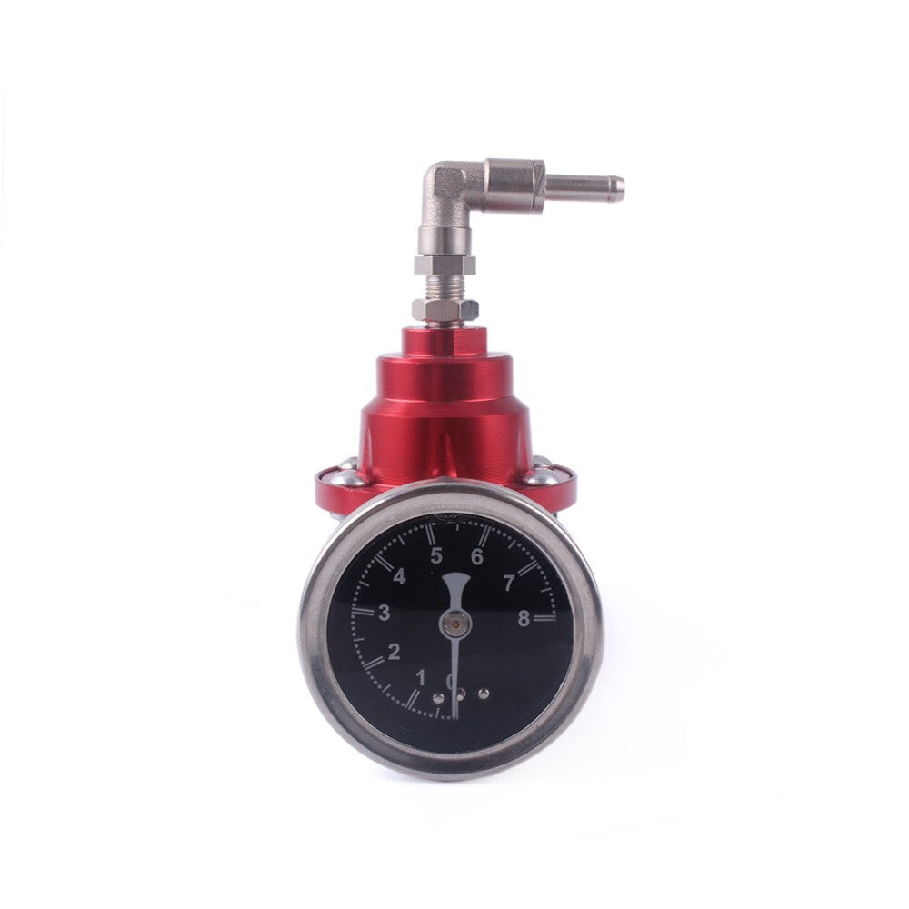 Red Universal Adjustable Car Fuel Pressure Regulator with Oil Gauge Kit