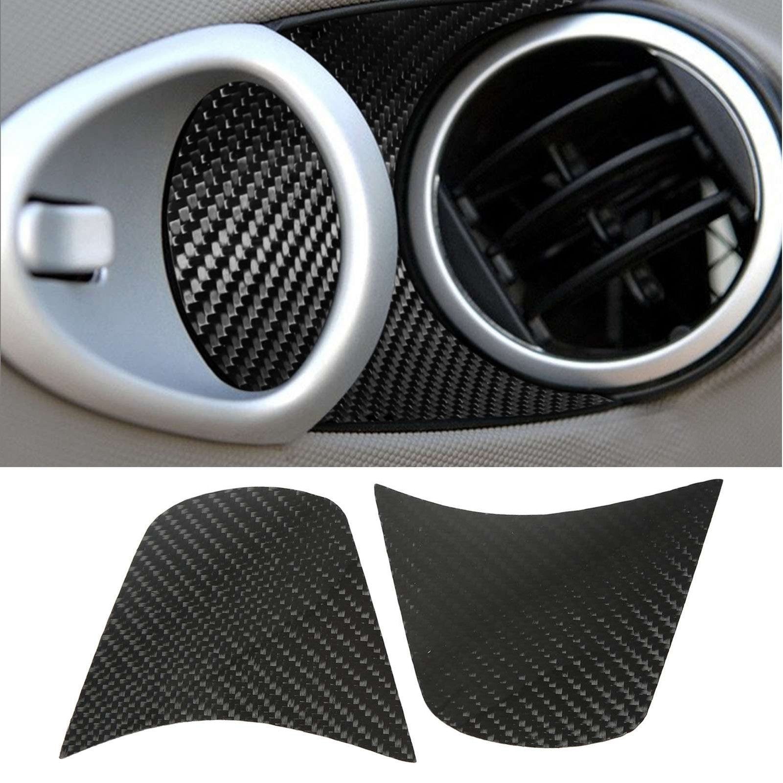 2pcs Interior Door Handle Bowl Cover Left Right Carbon Fiber Inner Door
