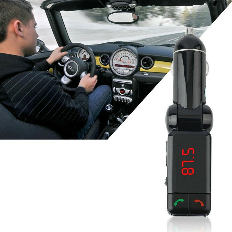 Car Handsfree Bluetooth FM Transmitter USB Charging Support Mp3 Player Radio Kit