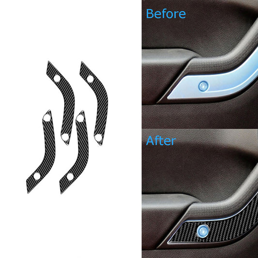 4Pcs Carbon Fiber Interior Door Handle Cover Trim for Jeep for Wrangler JK 2011-2017