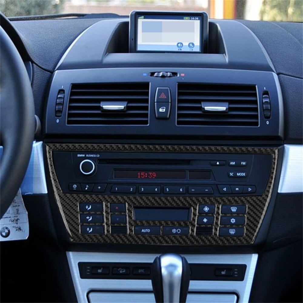 Carbon Fiber Central Control CD Panel Decorative Cover for BMW X3 E83 2004-2010