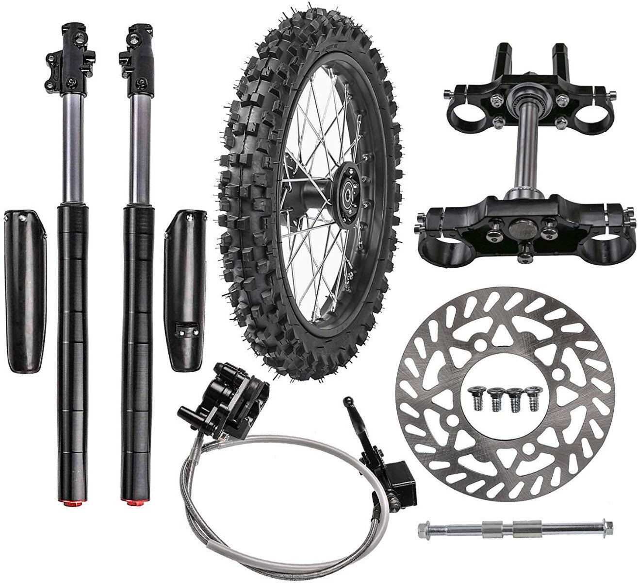 Shock Triple Assembly fork, 14-inch wheels, 60/100-14 tires, disc brakes KX65 CRF50