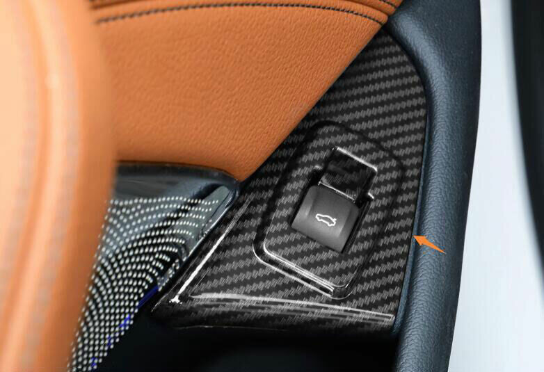 for BMW 5 Series G30 18-23 Carbon Fiber ABS Tailgate Rear Door Button Cover Trim