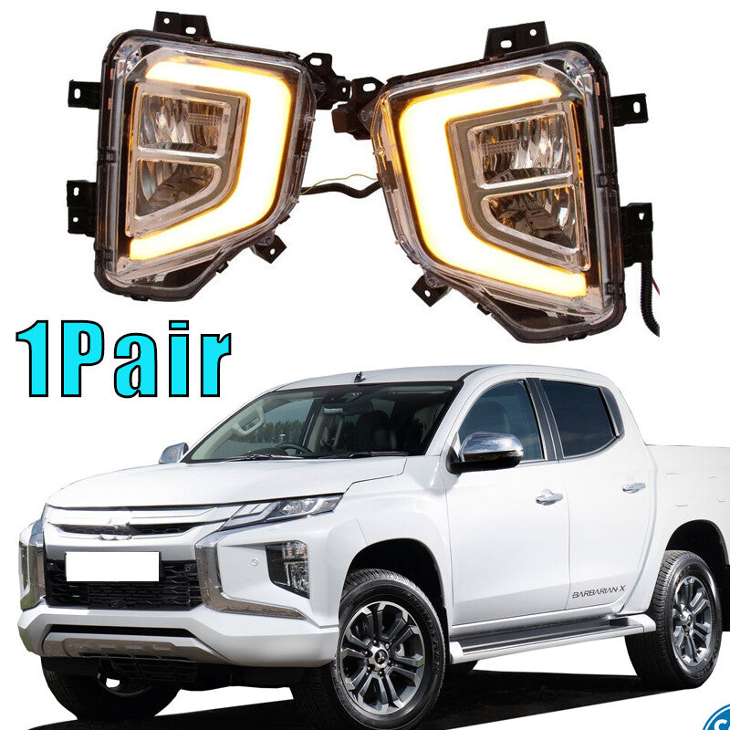 1 Pair LED Fog Lamp Daytime Running Light for Mitsubishi L200 / Triton 2019-2021