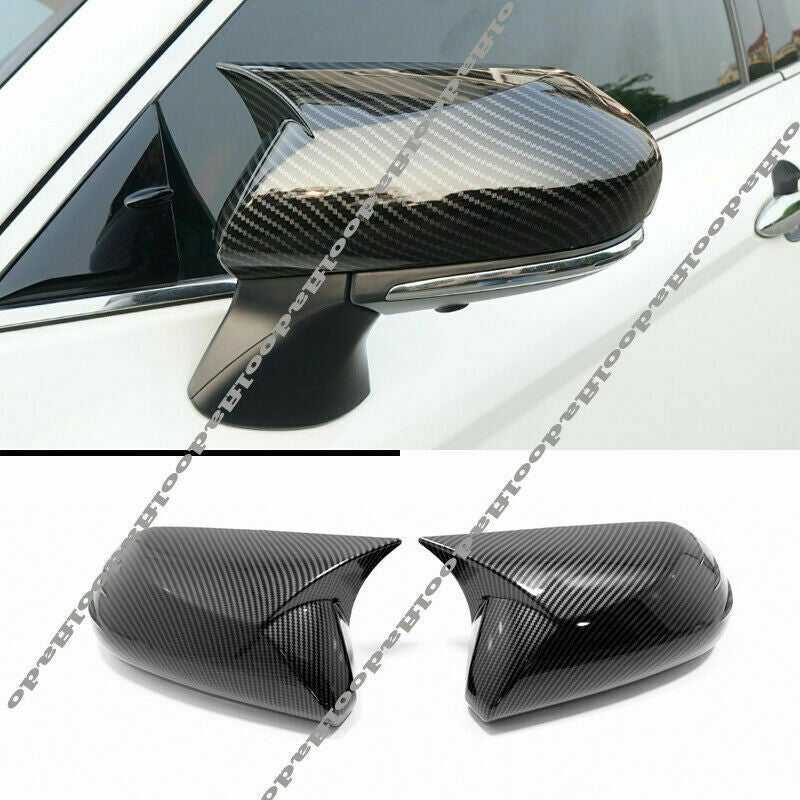 Carbon Fiber Look Ox Horn Rearview Mirror Cover Trim for Toyota for Avalon 2019-2022