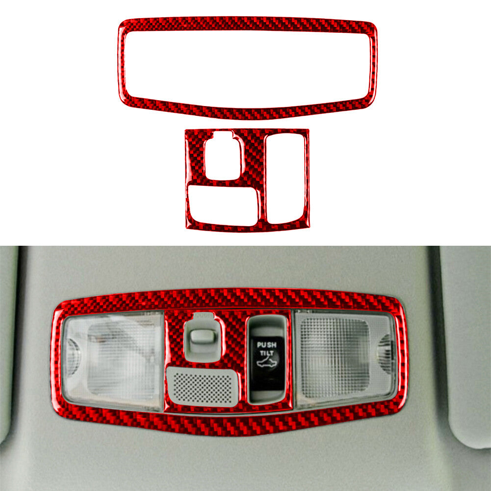 for Mitsubishi Lancer Carbon Fiber Front Reading Light Cover Trim Type B Red