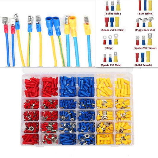 Assorted Insulated Fork U-type Terminals Connectors Electrical Crimp Spade Ring