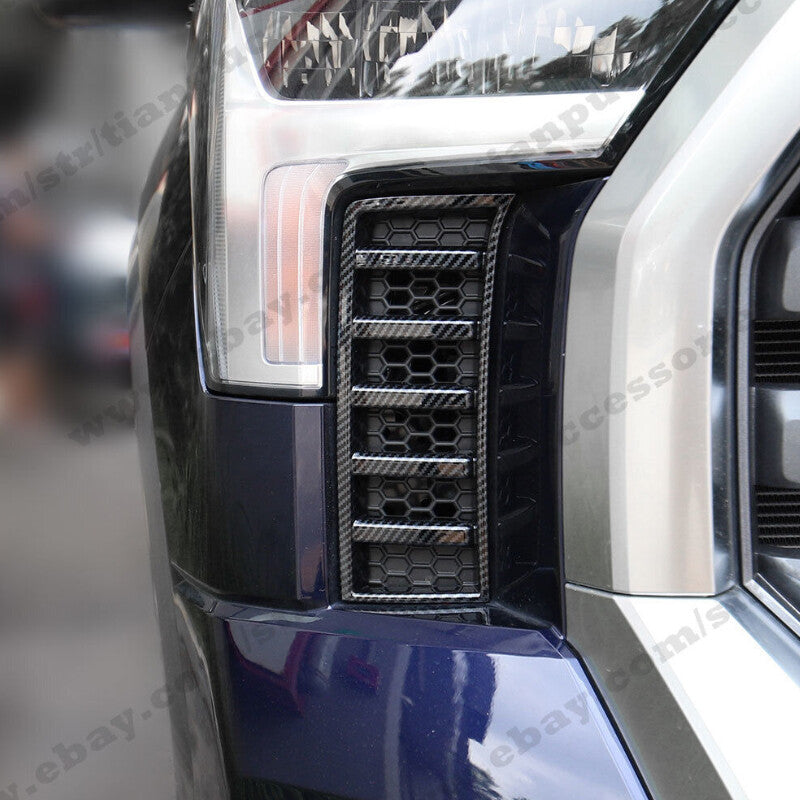 for Toyota Tundra 2022 2023 US Carbon Fiber Car Front Air Intake Vent Cover Trim
