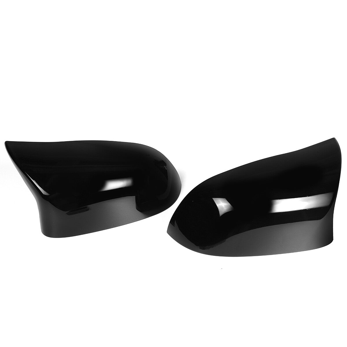 Two glossy black mirror-finish protective cases, Model M, suitable for BMW X5, F15, X6, F16, 28i, 35i. (2014-18)