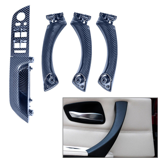 Door Pull Handle Panel Trim Cover Carbon Fiber for BMW 3 E90 E91 2005-2012 RHD